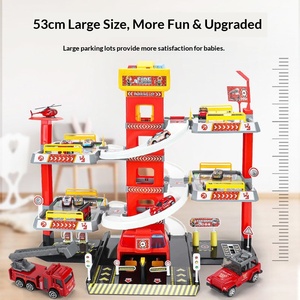 Juguetes de Plástico para Niños, Educación Temprana, Estacionamiento de Tres y Cinco Niveles, Pista Eléctrica, Camión de Bomberos, Coche - Product Image 2