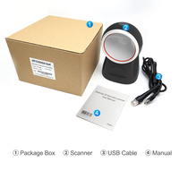 Escáner de código de barras de escritorio USB 2D Xincode, lector de código de barras con cable 1D, plataforma de escáneres de código QR omnidireccional para supermercado