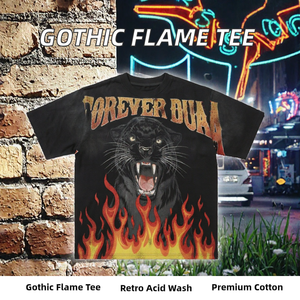 Camisetas DUAA de Manga Corta 100% Algodón con Estampado de Llama Animal, Lavado Ácido, Perforaciones en Caliente, Estilo Retro Gótico, Fabricación de Fábrica, Proveedor - Product Image 2
