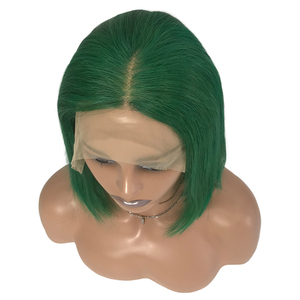 Bán Buôn Nguyên Brazil Tóc Màu Xanh Lá Cây Màu Sắc Bob Tóc Giả Glueless Tóc 13X4 Ren Phía Trước Tóc Con Người Ngắn Bob Tóc Giả Cho Phụ Nữ Da Đen - Product Image 1
