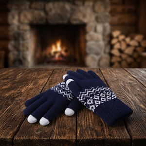 Mitaines tricotées en acrylique et laine imprimées pour femmes et hommes, chaudes pour l'hiver, isolées pour le froid extrême - Product Image 5