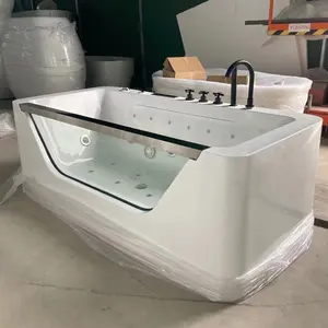 Banyo dikdörtgen akrilik küvet Jet whirlpool küvet serbest duran küvet kapalı özelleştirilmiş seramik küvetler