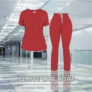 Blouse de laboratoire unisexe personnalisée en coton et polyester tricoté blanc, à manches longues, pour médecins, vêtements d'hiver pour laboratoire et hôpital - Product Image 2