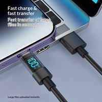 Kabel USB C 100W Tipe C Kabel Pengisian Cepat PD dengan Layar LCD Digital Kabel Pengisian Data USB C ke C
