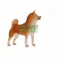 Figura de Shiba Inu amarilla ultra realista, Adorable pose sentada y piel de felpa, modelo coleccionable de mascotas de PVC Premium