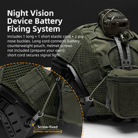 IDOGEAR Boîte de rangement pour batterie NVG en nylon pour casque tactique, vert Ranger, système de rétention réglable en forme de T avec contrepoids
