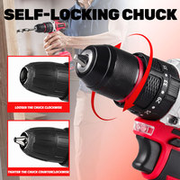 Perceuse à percussion sans fil professionnelle 20V avec moteur sans balais, mandrin 1/2 pouce sans clé, poignée ergonomique, LED, vitesse variable, couple maximal 40 Nm