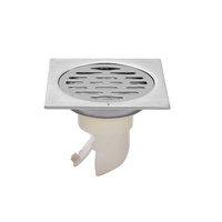Desagüe de Piso Cuadrado Minimalista Moderno de Acero Inoxidable 304 Engrosado, Doble Uso para Lavadora e Inodoro, 10*10, Anti-insectos