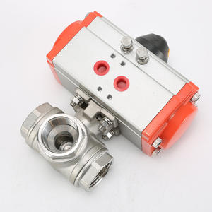 Vanne à bille pneumatique Q615F-16P à trois voies, acier inoxydable 304, filetage interne, type T, conception haute température pour les urgences - Product Image 5