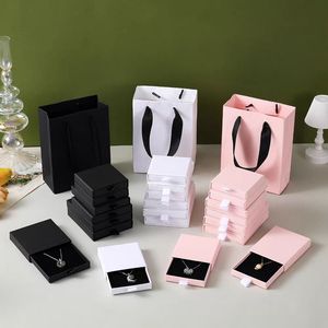 Valentine's Day Light <b>Pink</b> Jewelry <b>Gift</b> Box UV Printed with Embossing Sponge Lining for Ring Earrings Necklace Pendant Sets - Product Image 2