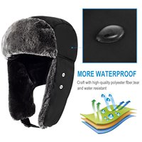 Gorro de Pescador para Hombre, Estilo Ruso, con Orejeras de Piel, Impermeable, de Punto Afelpado, para Pesca, Ropa Urbana para Adultos
