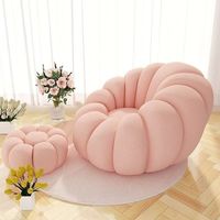 Juego de Muebles de Sala de Estar en Forma de L, Color Gris, Sofá Seccional, Puff, Sillón Tipo Bean Bag