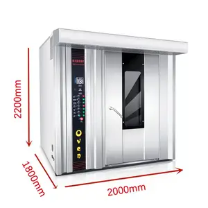 automatic hot air oven bakery bread machine mesin bakery Chicken 12 / 32 / 64 trays baking rotary diesel gas oven for bakery
