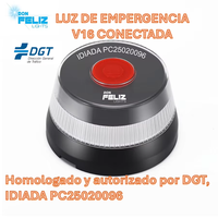Don Feliz Carte SIM 5G V16 Balise DGT 3.0 Connectivité Approuvée KIT Bouton SOS Géolocalisé Portée Unidirectionnelle >200M Lumière d'Urgence