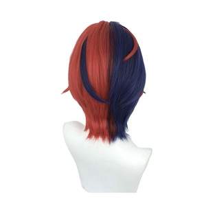 Peluca de pelo corto y liso azul y rojo resistente al calor para hombre, estilo cosplay de <span class=keywords><strong>Alear</strong></span> de Fire Emblem Engage, GAHC-071 - Product Image 3