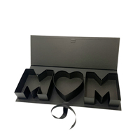 Prêt à expédier boîte-cadeau de fleurs vide fête des mères maman carton en forme de lettre remplissable chocolat fraise bonbons emballage