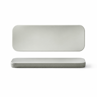 Assiette rectangulaire longue en mélamine, finition mate gris spatial, durable, sans BPA, écologique, pour servir des sushis, des grillades, des fêtes, vaisselle de table