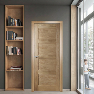 Modern Interior Bedroom Wooden <strong>Design</strong> White Oak Veneer Solid Wood Shaker <strong>Door</strong> Interior Bedroom Pre Hung <strong>Door</strong> - Product Image 3