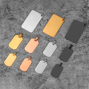 Pendentif rectangulaire en acier inoxydable pour chien, vierge et gravable, collier unisexe pour usage quotidien, vente en gros - Product Image 3