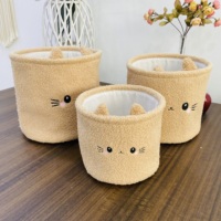 Panier de rangement pour enfants léger et durable en forme d'animal avec cadre en EVA et doublure en poly-coton doux panier d'égouttage des fruits