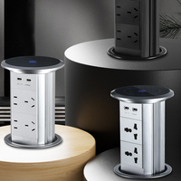 Hochwertige Premium Pop-up-Steckdose mit integriertem USB-C und Touch-Schalter für Kücheninsel, Büro, Fabrik, Schreibtischorganisation