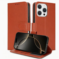 Étui portefeuille rétro en cuir PU avec porte-cartes et coque de protection en TPU pour iPhone 17e Air 16 Pro Max 15 14