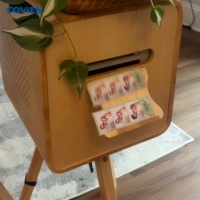 Photomaton double face en bois de chêne tendance 2026 avec pieds pliables, panneau iPad personnalisé et support d'imprimante en option