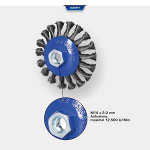 BRILLIANT <b>TOOLS</b> - BT103101 Bevel brush, ø 100 mm with M14 x 2.0 mm holder - EAN 4042146868591 <b>ABRASIVES</b> - Product Image 2