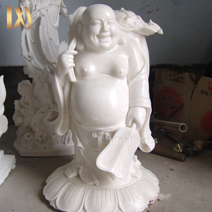 Statua <span class=keywords><strong>da</strong></span> <span class=keywords><strong>Giardino</strong></span> Grande di <span class=keywords><strong>Buddha</strong></span> Maitreya Ridente, Scultura in Marmo Bianco di Grandi Dimensioni, <span class=keywords><strong>Buddha</strong></span> Grasso - Product Image 4