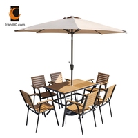 Ensemble de Table et chaise, meubles de Restaurant, Patio, jardin, extérieur, avec parapluie, vente en gros, 5 pièces