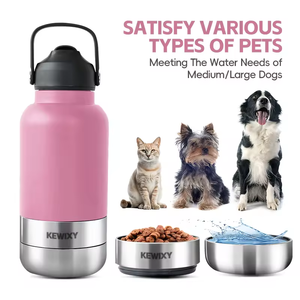 Botol Air Anjing 3 in 1 Grosir untuk Perjalanan Hewan Peliharaan, Tempat Makan Hewan Portabel untuk Luar Ruangan, Bahan Stainless Steel 304 Ramah Hewan Peliharaan - Product Image 3