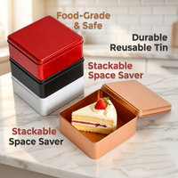 Boîte de rangement minimaliste carrée en métal, antirouille, de qualité alimentaire, pour boulangerie, boîte à pâtisserie sans soudure en fer blanc pour la cuisine