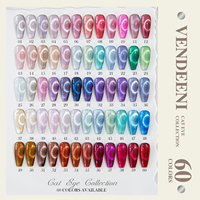 Vernis Gel Effet Œil de Chat Vendeeni Factory Water Light, Collection 60 Couleurs, Sans TPO HEMA, Personnalisation OEM/ODM, Vernis Gel Effet Chrome Œil de Chat