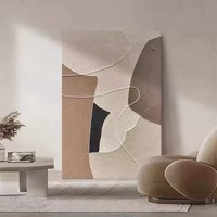 Peint à la main Beige texturé abstrait peinture à l'huile moderne minimaliste grande toile mur Art peinture pour salon décor à la maison