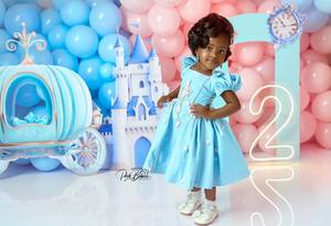 Abiti da ragazza di fiori con applicazioni blu per matrimonio abito da festa di compleanno per <span class=keywords><strong>bambina</strong></span> con perline abito da <span class=keywords><strong>bambina</strong></span> con foto da piccola - Product Image 5