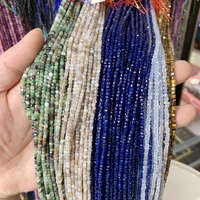 Perles de pierre naturelle facettées en aquamarine et émeraude, 2 mm, couleur naturelle, pour la fabrication de bijoux, colliers et bracelets