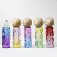 Flacons roll-on de luxe en verre cylindriques de 10 ml pour huiles essentielles et parfums, avec bouchon à vis coloré mat, rechargeables, pour sérum de soin de la peau