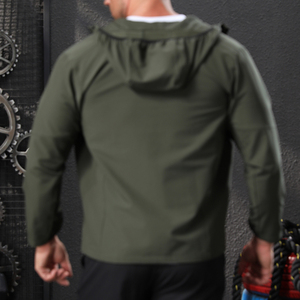 Tùy chỉnh áo khoác không thấm nước Zip đồng bằng Áo khoác thể thao chạy Workout theo dõi Áo khoác cho nam giới - Product Image 4