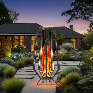 Металлические мерцающие лампы, декоративные украшения, освещение, Солнечный фонарь, мерцающее пламя и птичья клетка, домашний декор для патио - Product Image 2