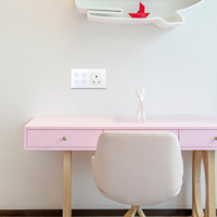 Interrupteur tactile intelligent WiFi Tuya avec prise murale britannique 4 gangs, contrôle tactile, moniteur de puissance