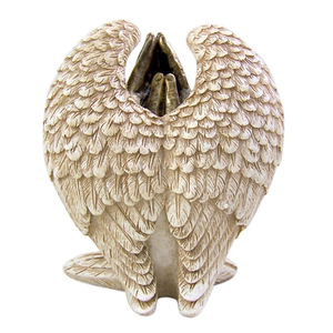 <span class=keywords><strong>Ali</strong></span> d'<span class=keywords><strong>angelo</strong></span> fatte a mano con mani in preghiera statua <span class=keywords><strong>di</strong></span> figurina in resina fusa - Product Image 3