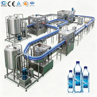 Ligne de production complète de remplissage de bouteilles pour animaux de compagnie de A à Z, ligne de remplissage automatique d'eau pure minérale 3 en 1, fabricant