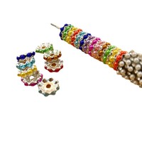 Perles entretoises en alliage ondulées de 12 mm en forme de soucoupe volante, avec trous percés, rondelles à trou droit pour la fabrication de bijoux DIY
