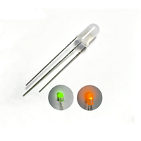 Diode LED bicolore jaune-vert 5 mm, 3 broches, cathode commune, ronde, diffuse, lampe indicatrice