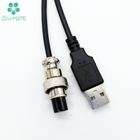 Câble d'assemblage USB 2.0 AM vers GX12 M12 4 broches femelle aviation, câble GX12 4P, connecteur USB GX12, câble 4 broches