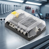 Boîtier de fusibles modifié pour véhicule et bateau, 6 circuits, avec bornes positives et négatives indépendantes et boucle de verrouillage jaune