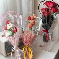 Sac d'emballage pour fleurs OPP, papier d'emballage pour bouquet de fleurs multiples, matériel d'emballage floral DIY, sac d'emballage transparent pour fleurs