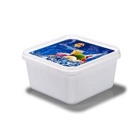 Conteneur en plastique IML carré jetable personnalisé de 1L, 1,5L, 2L pour emballage de crème glacée, idéal pour les barquettes carrées de crème glacée
