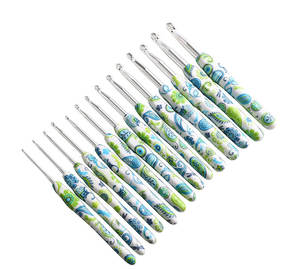 <span class=keywords><strong>14</strong></span> Uds. Ganchos de ganchillo exquisitos hilo de lana estándar americano tejido mango impreso gancho de ganchillo mango suave gancho de ganchillo - Product Image 3