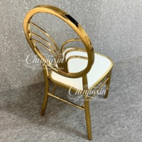 Chaises de banquet empilables en métal doré pour événements, idéales pour les mariages, les fêtes en extérieur et les hôtels de luxe – Vente en gros depuis la Chine